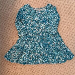 Lilly Pulitzer Girls Dress Blue and White Patterned Dress